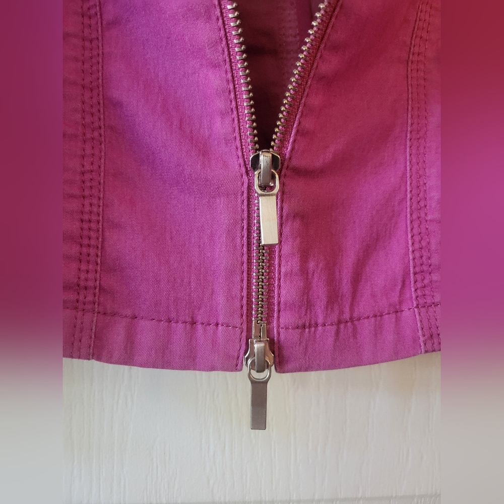 Lafayette 148 NY Orchid Pink Moto Utility Jacket Size Medium - Picture 6 of 9